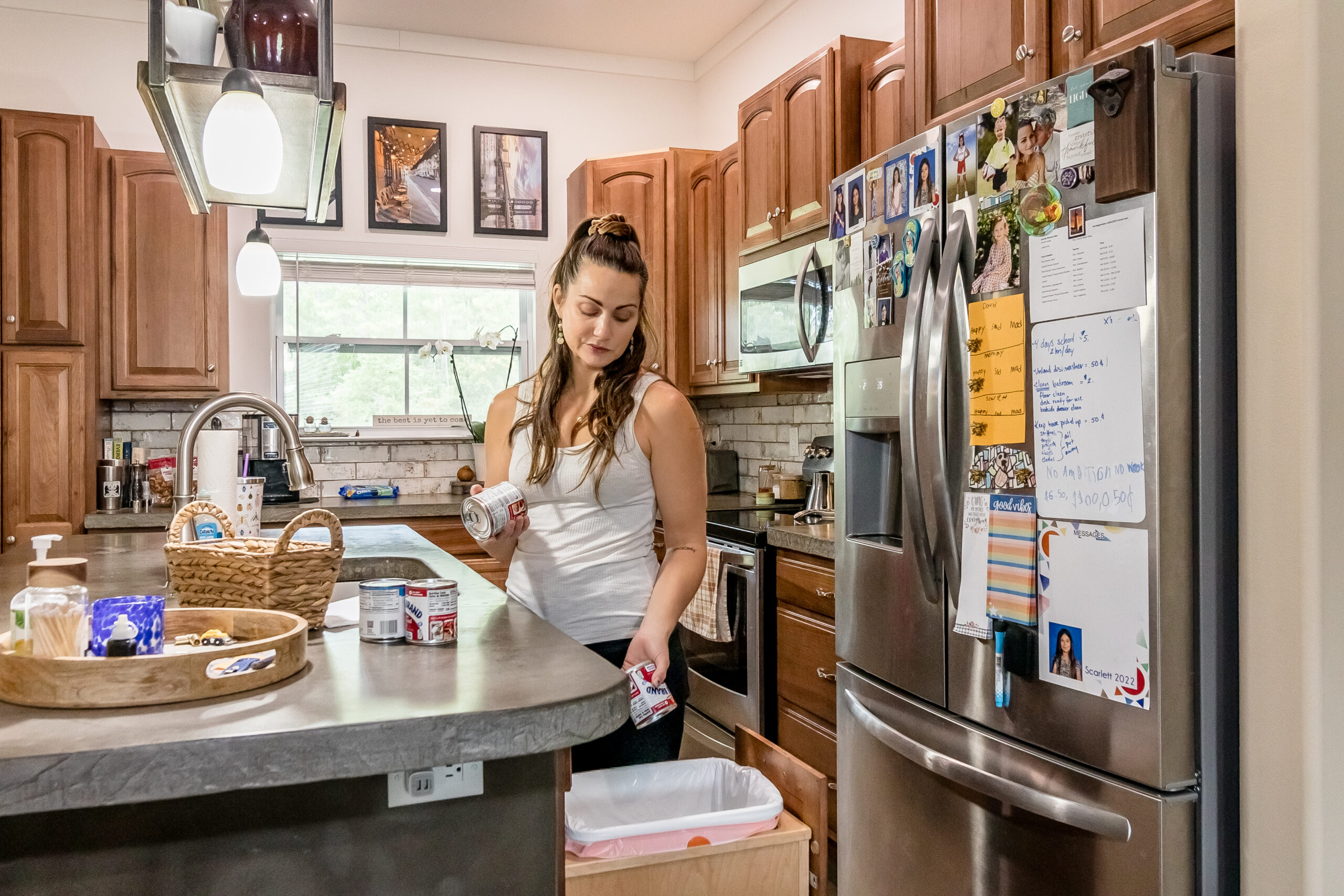 Nicole Chamberlin organizing a clients house