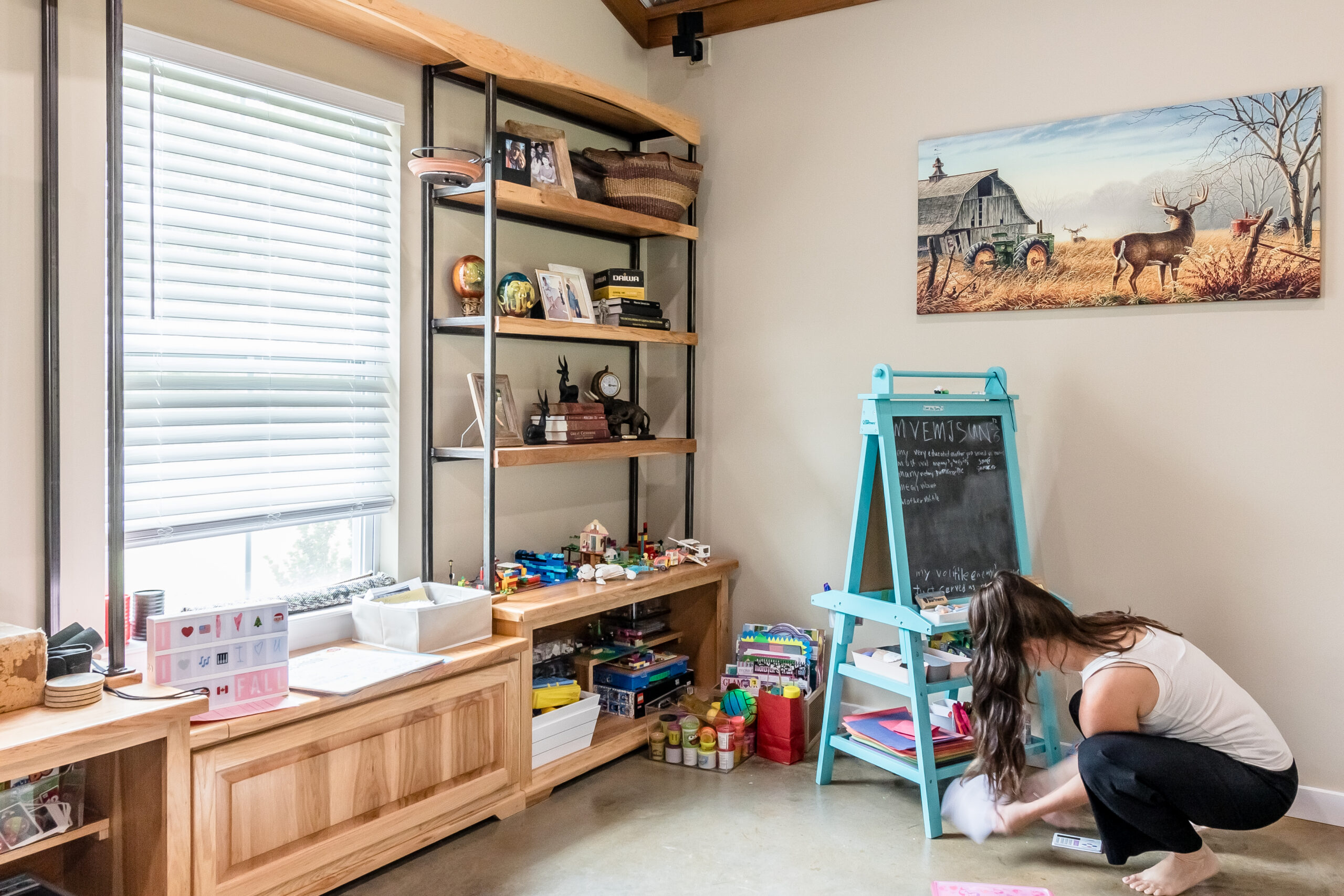 Nicole Chamberlin organizing a clients house